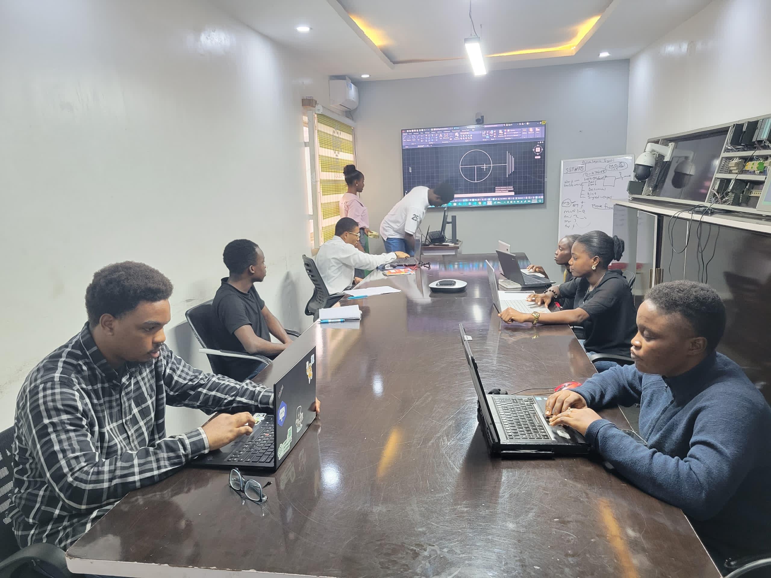 Academy classroom with students