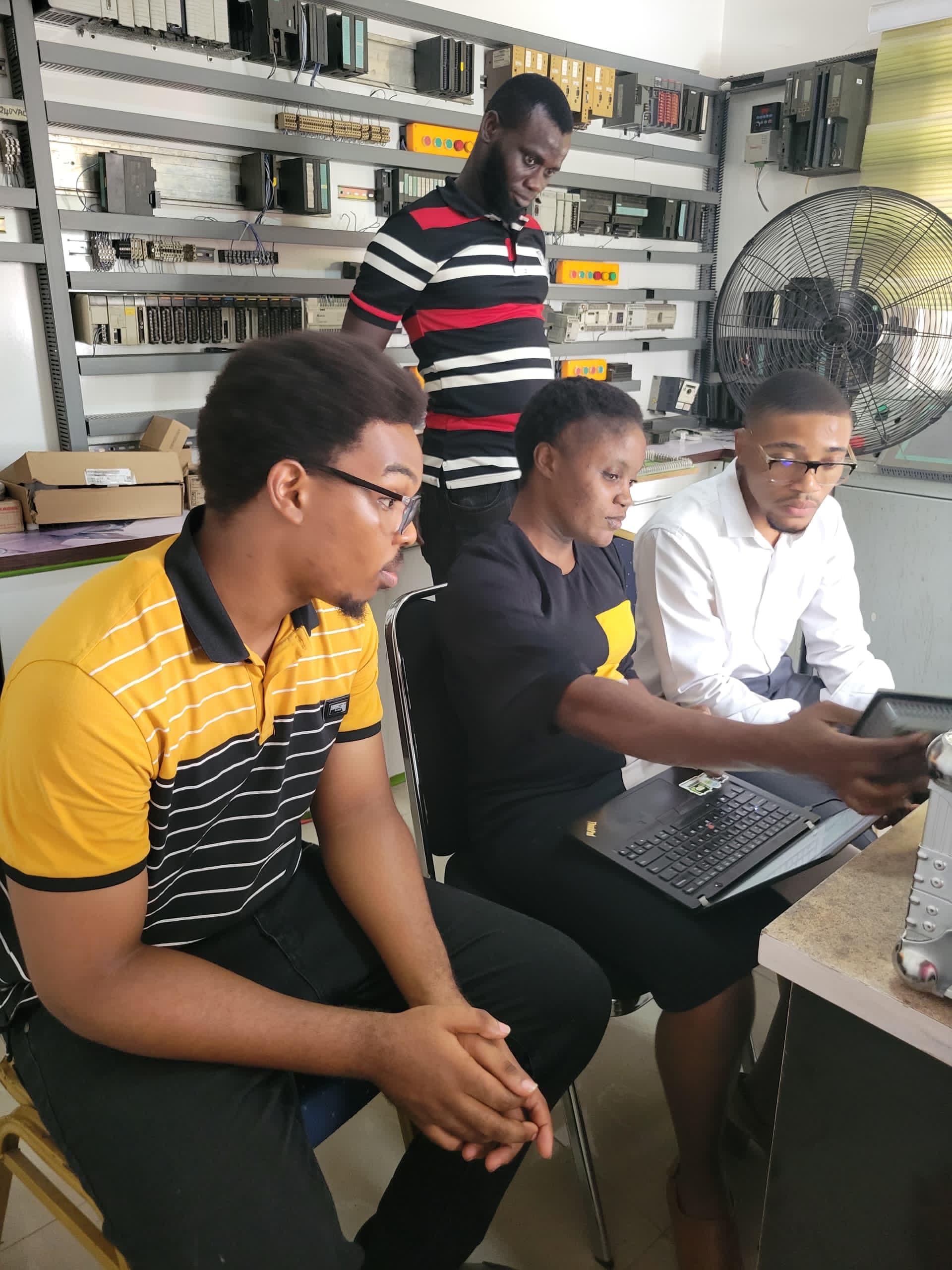 PLC programming lab with Siemens and Allen Bradley equipment